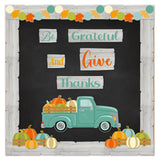 Fulmoon 32 Pcs Give Thanks Bulletin Board Set Fall Thanksgiving Bulletin Board Decorations Farmhouse Pumpkin Maple Leaves Truck