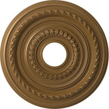 Ekena Millwork CMP16COCGH Cole Thermoformed PVC Ceiling Medallion (Fits Canopies up to 4 1/2), 16OD x 3 1/2ID x 1P, Metallic Gol