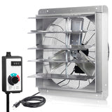 KEN BROWN 24 Inch Shutter Exhaust Fan with Speed Controller, 4200CFM High Speed, Wall Mounted Ventilation Fan for Garage, Attic,