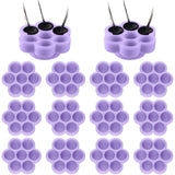 Maitys 200 Pcs Flower Glue Cup Lash Glue Holder Volume Eyelash Extension Flower Pallet Pad Easy Fan Eyelash Ring Cup Bulk for Wo