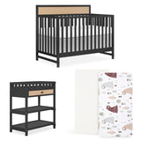 Dream On Me Bear Basics Bundle, Includes Kai Convertible Crib, Grizzly Bear 2-Piece Sheet Set and Complementary Doula Changing T