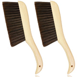 2 Pieces Woooden Hand Broom Dust Brush with Wood Handle Whisk Broom Soft Bristle Brush Home Cleaning Brush for Counter Bed Sofa