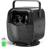 KIDWILL Rechargeable Bubble Machine, Automatic Bubble Blower - 5,000mAh Power, 90/180/360 Auto Rotation, 3 Speeds - Bubble Maker
