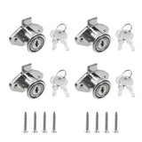 Chinflly Desk Cabinet Lock,Antique Silver Drawer Dreeser Cabinet Lock with Keys,Pack of 4