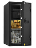TIGERKING Fireproof Safe Box, 3.47 Cubic Feet Home Safe Box with Drawer, Large Steel Digital Safes for Home and Office