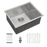 Lordear Bar Sink Undermount 21 inch Bar Prep Kitchen Sink 16 Gauge Stainless Steel Single Bowl Kitchen Sink Basin 21 x 18 Handma