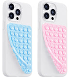 LvShuLiangPin Anteel 2 Pack Silicone Suction Cup Phone Case Mount Double Sided, Hands-Free Strong Grip Silicon Phone Holder, Non