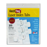 RediTag 33117 Laser Printable Index Tabs 1 1/8 Inch White 100/Pack