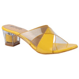 Shoetopia Womens/Girls Yellow Transparent Colourblocked Heels-Eu36,Yellow,3,B09NBZTZVN