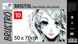 Brustro Bristol Ultra Smooth Paper 250 Gsm, Size - 50 X 70 Cm, 10 Sheets