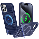 ZHOGTNEG for Magnetic Heat Dissipatio case for iPhone 15 Pro Max, for MagSafe, Cooling Drop Protection, Adjustable Kickstand cas