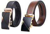 Zacharias MenS Faux Leather Belt (Asx5304_Black & Brown) (Free Size_Pack Of 2)