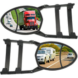 2 Pieces Black Clamp-On Towing Mirrors - Car Mirror Extenders, Clip-On Universal Extensions for Vehicle, Car, Truck, Trailer - A
