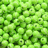 CZZZY 200Pcs Sports Beads Acrylic Tennis Bead 12mm Sports Style Beads for Jewelry Making Crafts DIY Necklace Bracelet Making(Ten