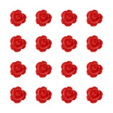 50pcs Red Rose Beads for Rosary Necklaces Drilled Rose Flower Embellishments for Buddha Mala Jewelry Making Bracelets Earrings S