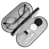 MoKo Double Eyeglass Case, Contact Lens Case with Mirror Tweezers Remover, 2 in 1 Double Sided Portable Contact Lens Box Holder