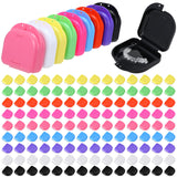 Nuenen 180 Pcs Retainer Case with Vent Holes Mouth Guard Container Case Dental Storage Container Multicolor Dental Retainer Box