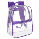 Trail maker Mini Clear Backpack Stadium Approved Small Clear Concert Bag for Work, Commute, Travel and Recreation (Purple)