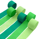 6 Crepe Paper Streamers Rolls, 492ft Green Paper Streamers Party Supplies for Birthday Wedding Graduation Anniversary St. Patric