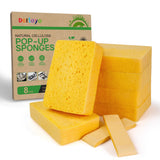 8Count Pop Up Cellulose Sponges, Yellow
