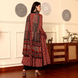 Gosriki Women'S Rayon Viscose Anarkali Printed Kurta With Palazzo & Dupatta (Jathi Red-Gs_S_Red_Small),Red,,B0DX253S11