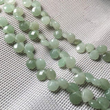 Natural Stone Beads Water Drop Shape Faceted Green Aventurine Loose Beads for Jewelry Making