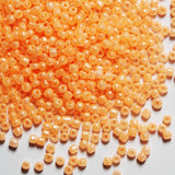 VOOMOLOVE Bulk 4mm Orange Seed Beads for Jewelry Making 200 Grams About 3380pcs,6/0 Glass Craft Beads for Making Earrings, Brace