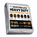 WHITEDUCK Super Heavy Duty Poly Tarp Cover 16 Mil & 10 Mil with Grommets and Reinforced Edges (Brown, White, Silver Black &Blue)