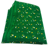 Just Flowers Golden Dot Printed Net Fabric for Gift Wrapping, Home Decoration, Trousseau Packaging, Flower Decor, Mandap Decorat