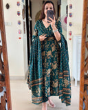 Gosriki Women'S Rayon Blend Anarkali Printed Kurta With Pant & Dupatta (Navneeta Dark Green-Gs_M_Dark Green_Medium),Dark Green,,B0DMT4LGMJ