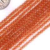 GEM-Inside Jade Orange Gemstone Loose Beads for Jewelry Making Genuine Natural Tiny Round Crystal Energy Power Stone 15 2mm
