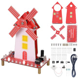 DIY Windmill Solder Practice Kit for Beginners, Soldering Practice Kit with LED Flashing Light & Adjustable Rotation Speed for S