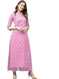 Anni Designer Women'S Cotton Straight Kurta With Palazzo (Kur107_L_Beige_Large),Beige,L
