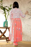 Gosriki Women'S Rayon Blend Anarkali Printed Kurta With Pant & Dupatta (Renu Peach-Gs_Xl_Peach_X-Large),Peach,,B0DC6MY3K8
