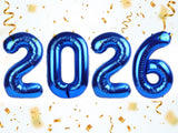 2026 Number Black Balloons 40Inch Balloon for New Years Eve Decorations