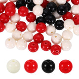 HARFINGTON 100pcs Light Brown Acrylic Round Beads 10mm Dia 1.9mm Hole Plastic Resin Smooth Balls Loose Bead for Jewelry Making B