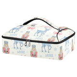 SyXIOP Insulated Casserole Carrier Bag Pastel Christmas Nutcracker Reindeer
