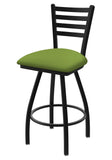 XL 410 Jackie 36 Swivel Extra Tall Bar Stool with Black Wrinkle Finish and Canter Kiwi Green Seat