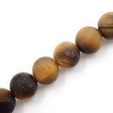 Matte Gemstone Beads for Jewelry Making, Sold per Bag 5 Strands Inside (Matte Tiger Eyes Stone, 4mm)
