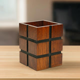 Fine Craft India Wooden Multipurpose Holder | Pen Stand, Cutlery Stand, Brush Organizer | Desktop Table Accessories for Office,