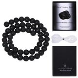 Song Xi 90pcs 4mm Natural Black Volcanic Rock Stone Beads for Jewelry Making, Gemstones Beads Bracelet for Necklace Earring Keyc