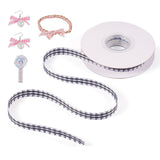 Craftdady 10 Yards Black Plaid Ribbons Wired 0.43 Inch Wavy Edged Tartan Thin Ribbon Rolls for Women Girls Hair Pins Gifts Wrapp