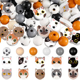 Waydress 200 Pcs Black History Month Wooden Beads African Beads for Jewelry Making Juneteenth Craft Black Red Green Yellow Wood