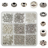 INSPIRELLE 450 Pieces Antique Silver Spacer Beads 4~5mm Metal Alloy Heishi Flat Rondelle Loose Beads for Bracelet Necklace Earri