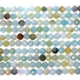 MJDCB 3mm Faceted Natural Amazonite Round Loose Beads for Jewelry Making DIY Bracelet Necklace