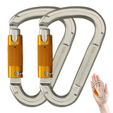 Carabiner Caribeener Clips Heavy Duty Large Alloy Steel D Ring Shape Locking Carabiner for Hammock,Keychain,Outdoor,Camping,Hiki