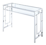 Convenience Concepts Town Square Chrome Desk 42 - Contemporary Modern Office, Den Desk with Shelf, Console Table, and Glam Vanit