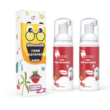 Kids Foam Toothpaste with Strawberry Flavor, Fluoride Free Natural Formula, Foam Toothpaste for Electric Toothbrush(60ml)(2 Pack