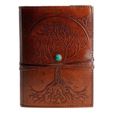 Leather Journal In Brown 8X6 Refillable Lined Paper Tree Of Life Handmade Writing Notebook Diary Leather Bound Daily Notepad For