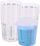 CANOPUS 22-oz Paint Mixing Cups, Pack of 12 Cups with 3 Lids, Reusable and Solvent-Resistant Clear Plastic Containers for Paint,